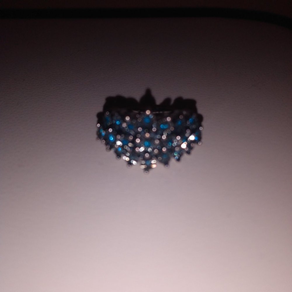 Jtv monture collection .25 blue diamond ring size 6